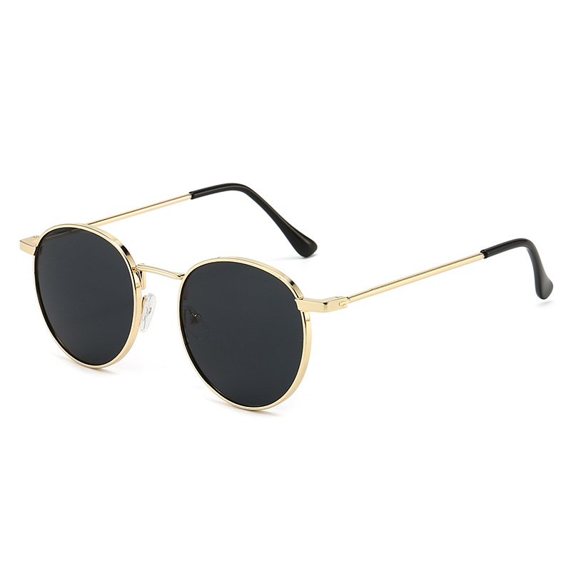 New Fashion Retro Internet Hot Same Style Street Shot Sun-Shade Glasses Airport Decoration Face-Looking Small Metal Sunglasses