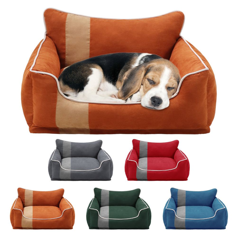 Autumn and Winter Warm Sofa Can Be Fully Removable Washable Thickened Doghouse Cathouse Factory Direct Sales Cartoon Pet Supplies