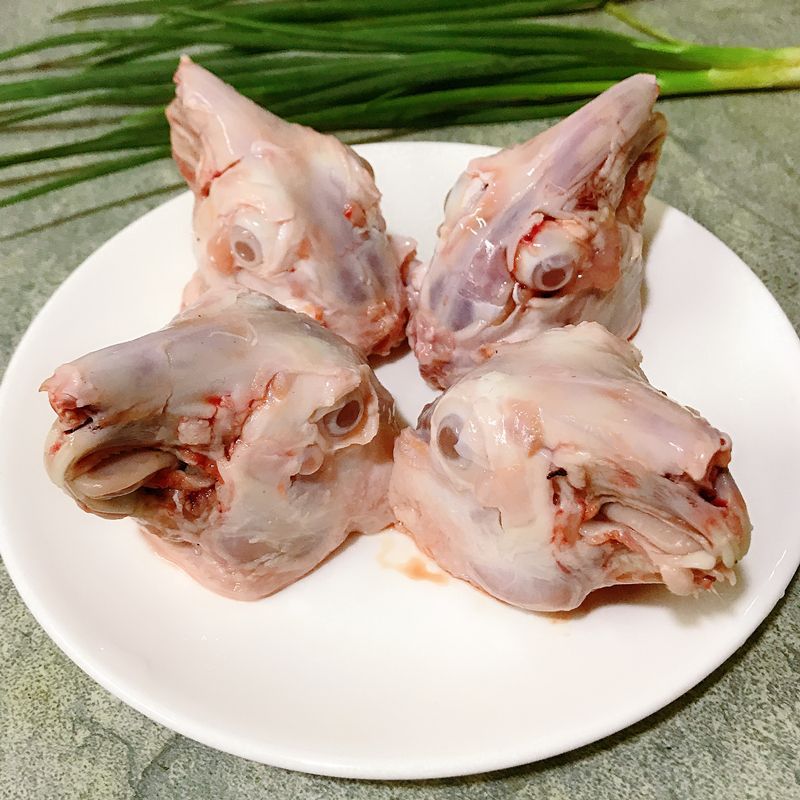 兔头新鲜兔肉现杀冷冻兔脑壳速冻4个一斤大兔子头10个批发厂家