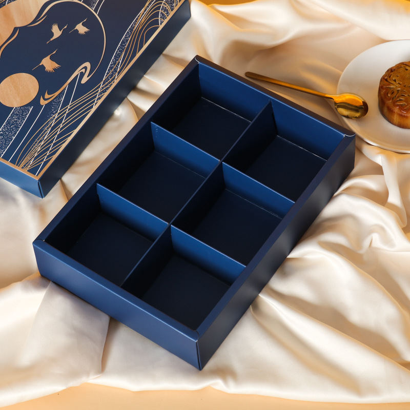 现货中秋小月饼盒 蛋黄酥包装盒冰皮月饼盒手提礼盒6粒装烘焙包装