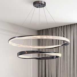 意大利设计师北欧圆环形轻奢主卧室餐厅别墅样板房极简客厅吊灯