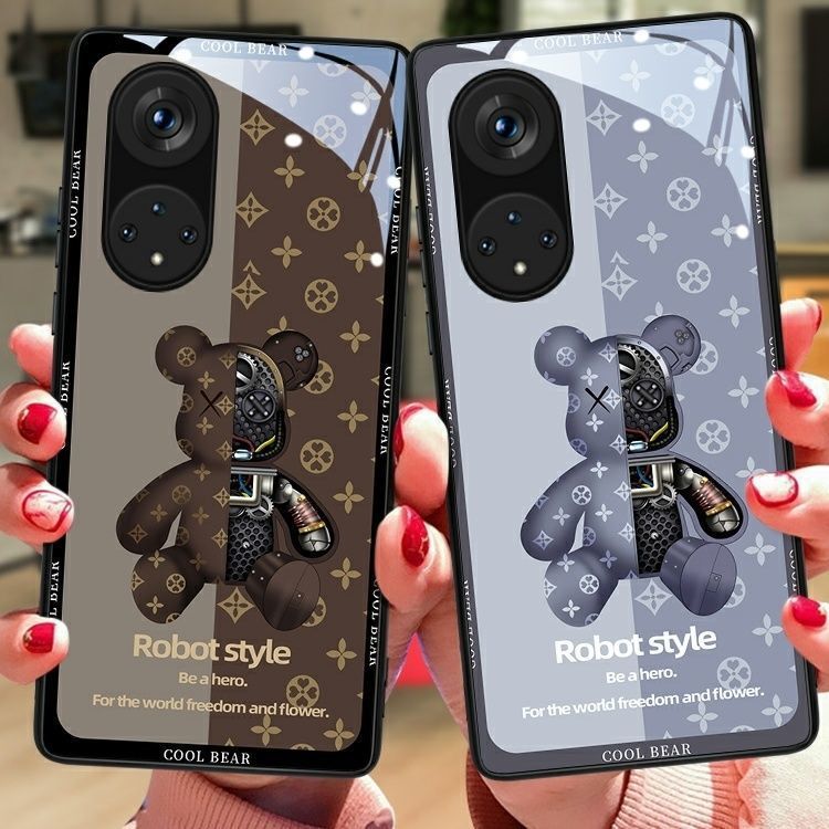 适用opporeno6手机壳reno5pro/reno4玻璃a92s/a93/a72/a32机械熊