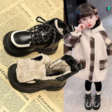 女童马丁靴2023新款冬季加绒保暖短靴男童大棉雪地靴儿童韩版靴子