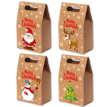 复古牛皮纸圣诞节丝带糖果盒 包装派对礼品袋手提包装 苹果礼盒
