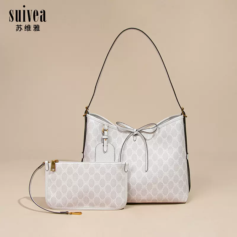 包包女士2025新款中古老花通勤包慵懒风腋下包高级感大容量托特包