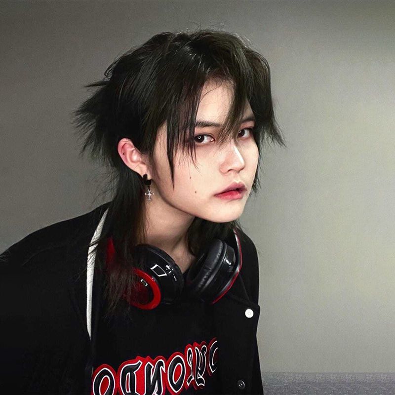 假发男短发网红武士头韩版帅气男士狼尾头发型自然蓬松逼真全头套