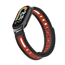 定制适用小米手环8/nfc表带金属头夜光间色硅胶腕带miband8表带