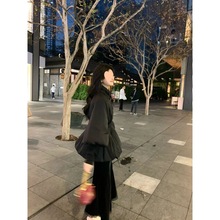 冬季气质棉服女2023时尚新款高级感韩系气质百搭黑色收腰棉衣外套