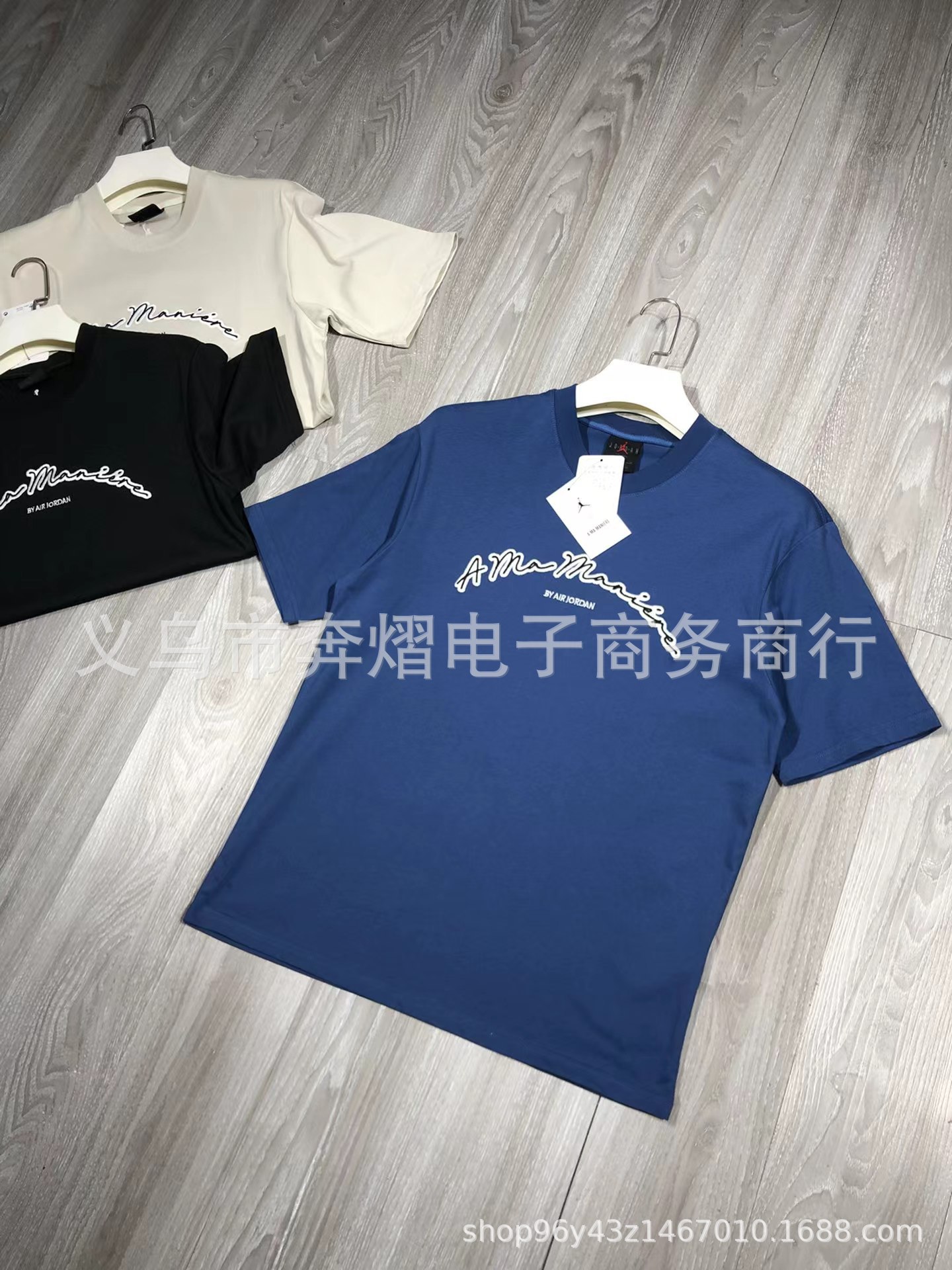24ss乔丹aj联名短袖 春夏刺绣logo男女情侣街头休闲学生半袖t恤
