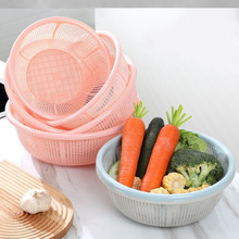 洗菜篮沥水收纳洗米筛家用镂空沥水篮淘米圆形塑料厨房置物蔬果篮