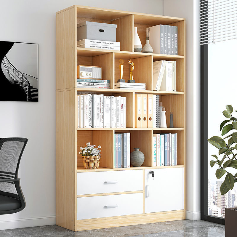 书架书柜多功能靠墙落地多层放书家用学生书本收纳柜简约储物柜子