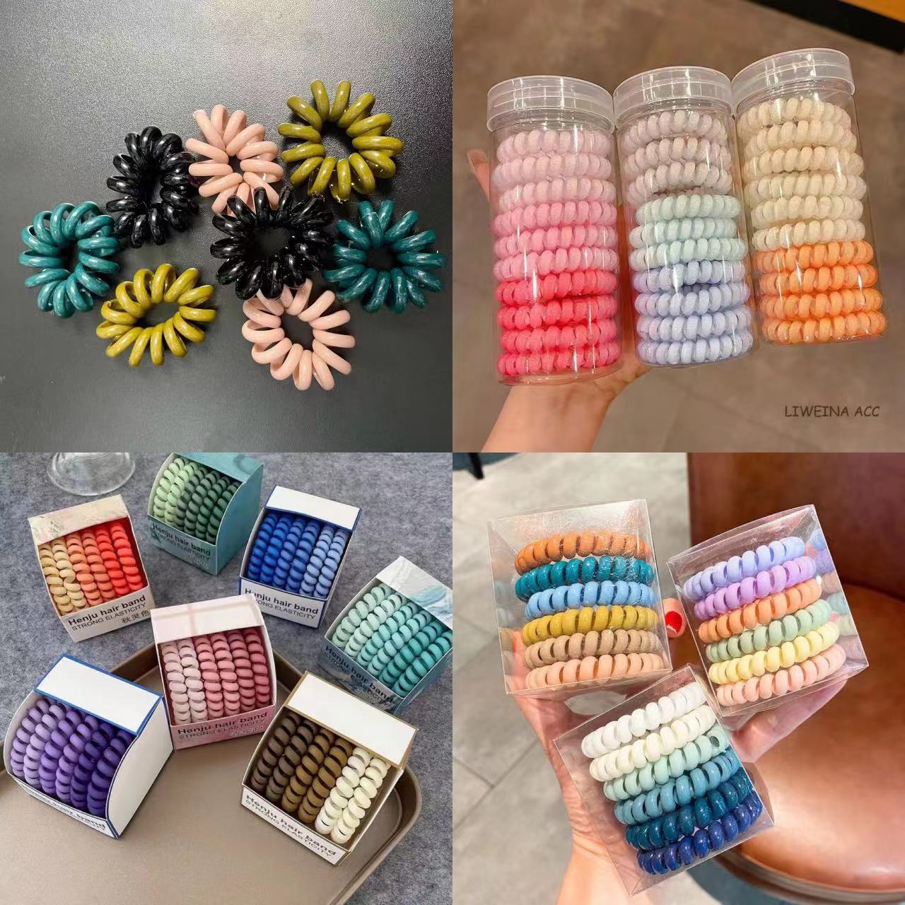 23 Phone Line Hair Ring Collection Hair Band Boxed Color Thick Type Fine Elastic Hair Ring Headdress High Elastic Hair Accessories