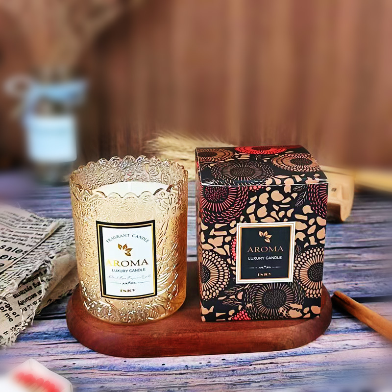 Lace Edge Relief Soy Wax Aromatherapy Candle Indoor Bedroom Creative Lavender Flavor Fragrance Candle Niche Smokeless Candles