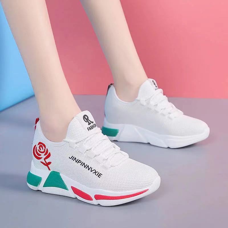 Women's Shoes 2023 New Spring Women's Casual Shoes Fashion All-Matching Fly Woven Mesh Breathable Shoes Sneaker