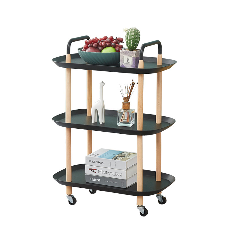 Nordic Minimalist Boat-Shaped Fruit Plate Trolley Bathroom Kitchen Living Room Balcony Coffee Table Storage Sundries Rack