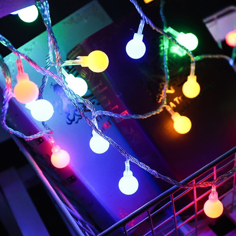 LED Solar String Lights Night Market Stall Lights Room Decorative Lights Camping Ambience Light Colored String Lights Large Wholesale String