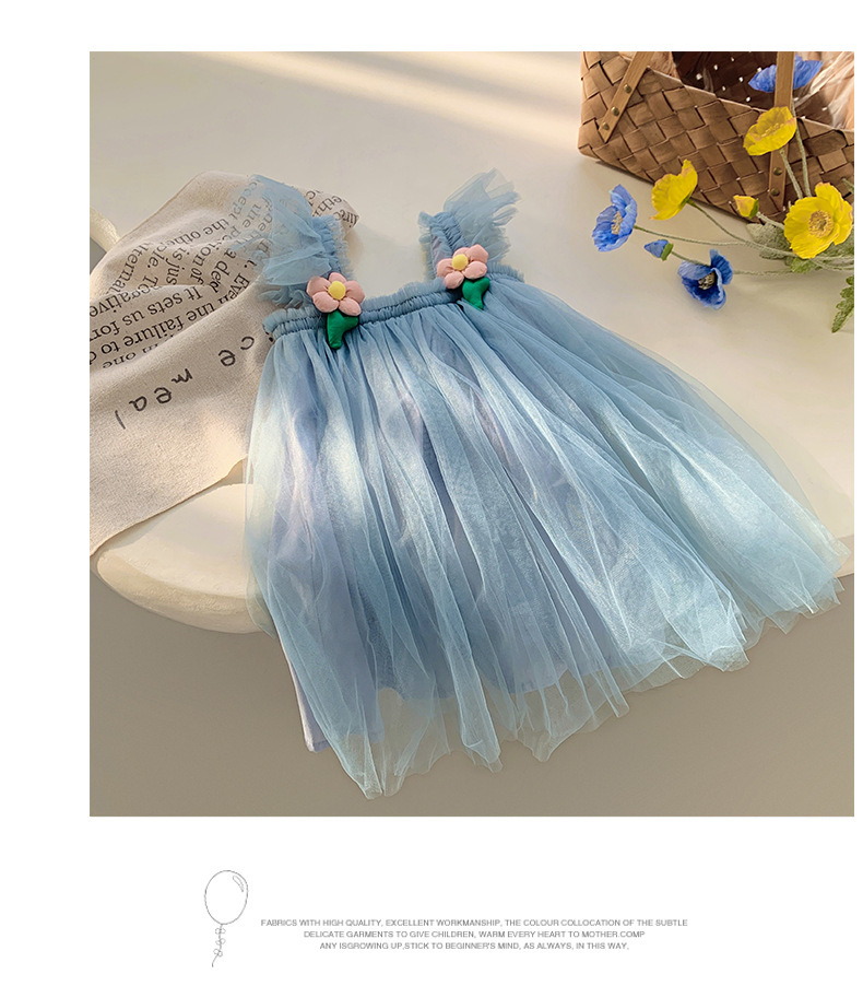 Girls' Dress Baby Tulle Skirt 2023 Summer Tassel Gauze Skirt Pettiskirt Children Princess Dress Halter Skirt