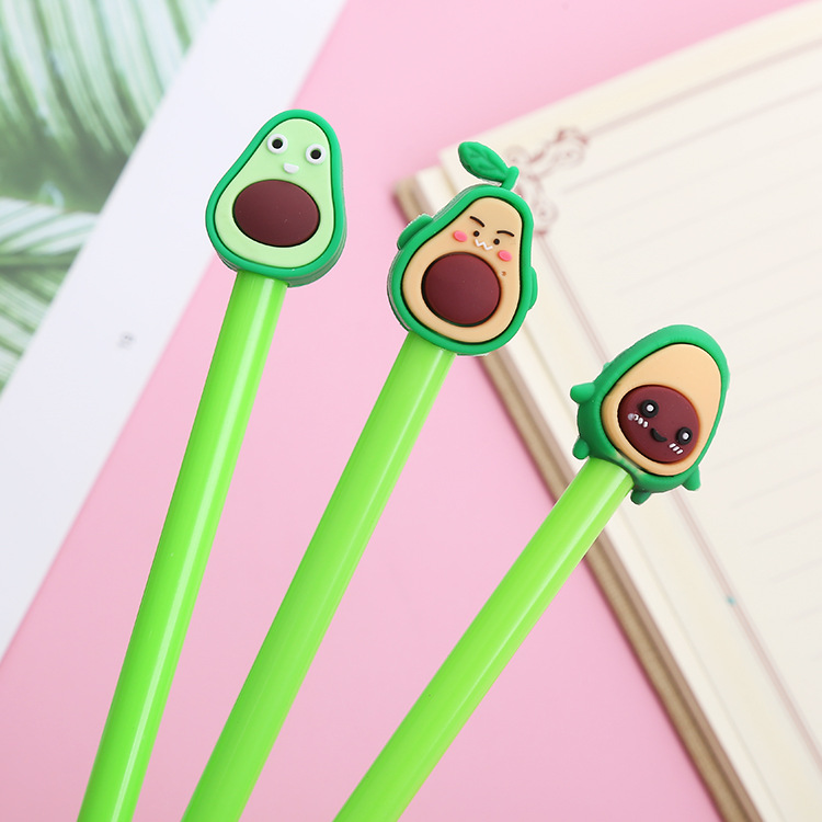 Cute Avocado Shape Gel Pen Creative Style Student Ball Pen High Quality Office Stationery Black Signature Pen Wholesale