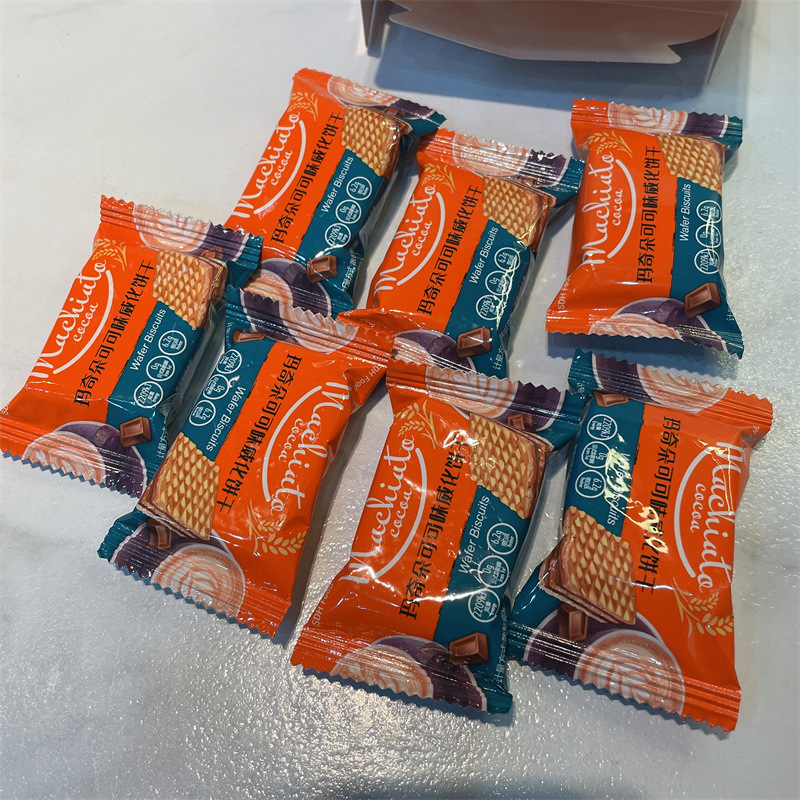 玛奇朵可可味威化饼干58g零食饼干婚庆喜事伴手礼现货一件代发