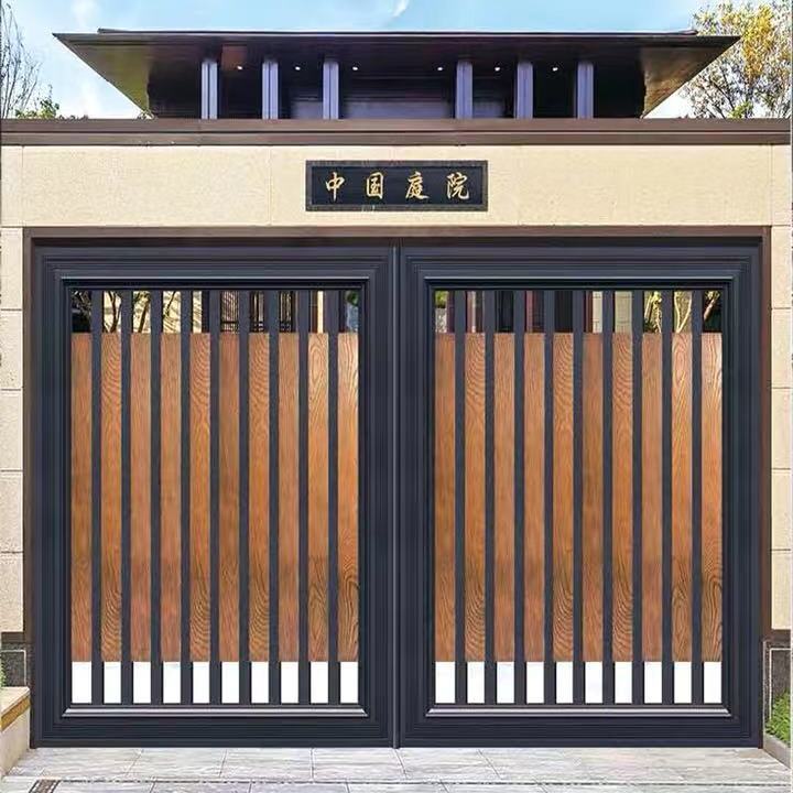 庭院大门罗马柱门柱别墅入户水泥房双开电动遥控小洋楼建筑欧式