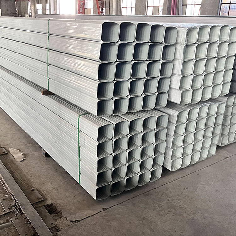 现货销售彩钢雨水管 130*100方形落水管 外墙排水波纹彩色雨水管