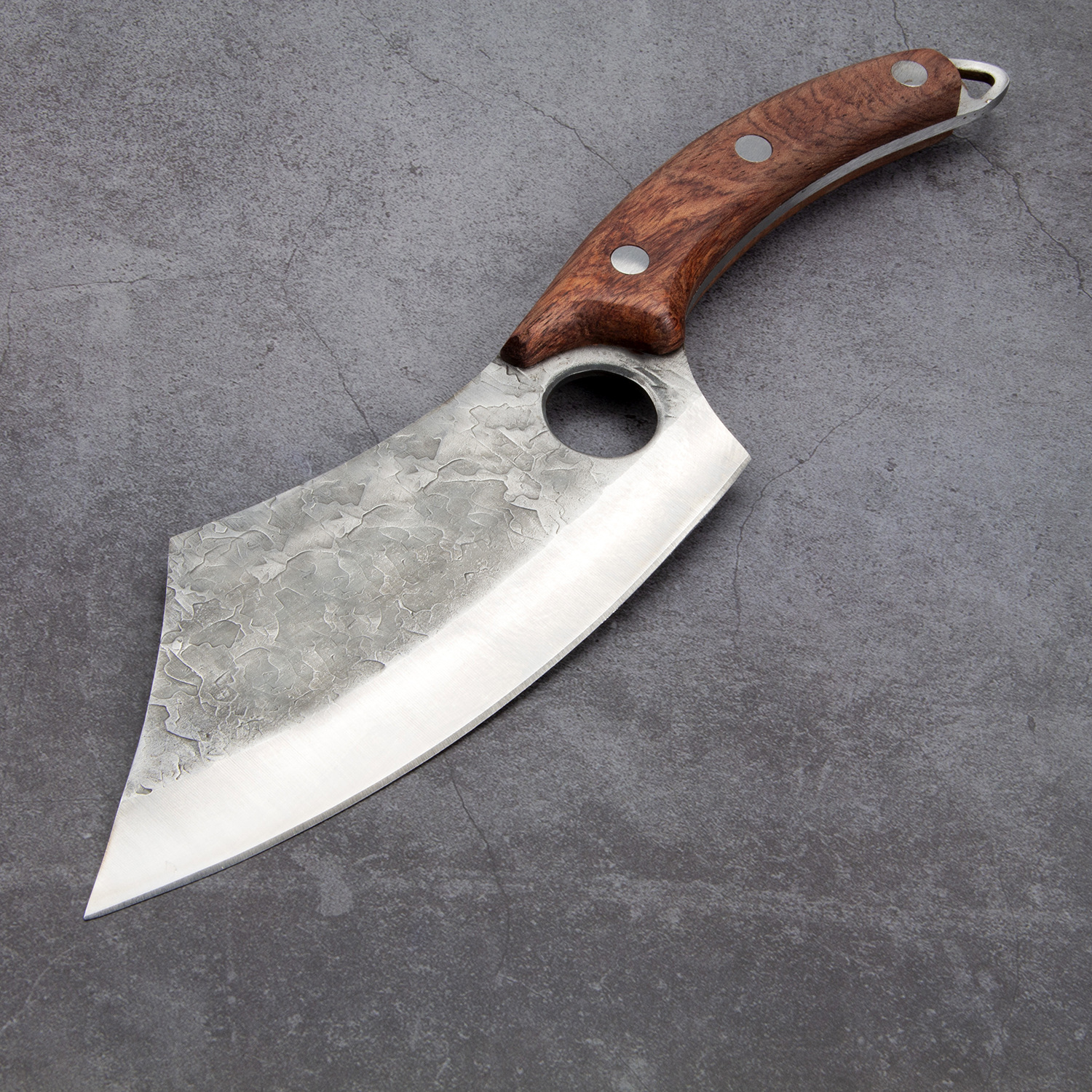 锻打小菜刀锤纹高碳钢家用户外开片杀鱼小菜刀割肉屠宰刀