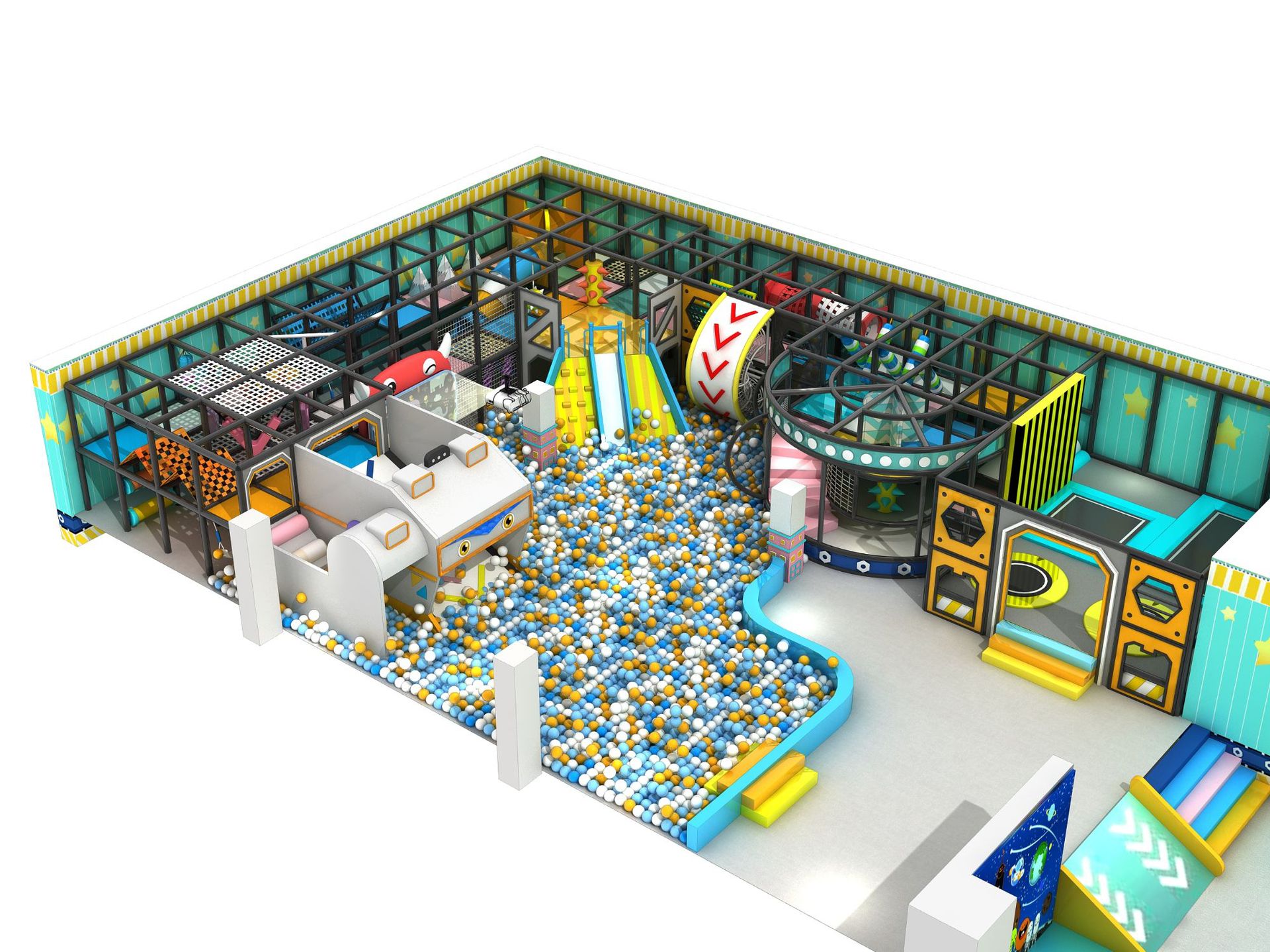淘气堡儿童乐园室内游乐场设备大小型滑梯蹦床公园亲子餐厅设施