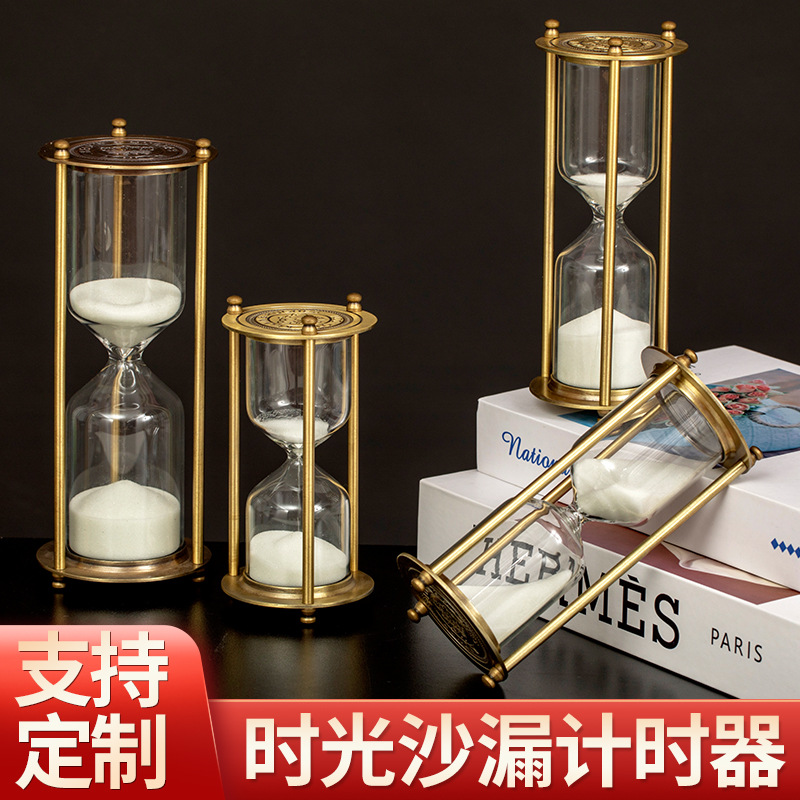 Factory Direct Sales Glass Sand Clock Timer Children's Drop-Resistant 30 Minutes Timer Hourglass Creative Retro Hourglass Ornaments