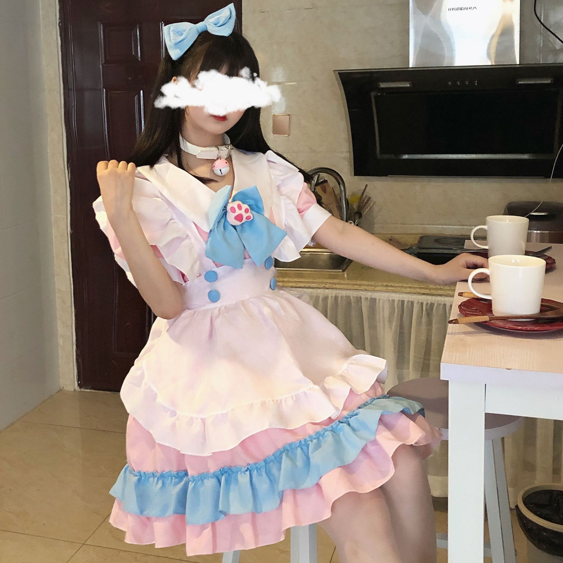情趣内衣 女仆装粉蓝色萌妹公主女佣软妹颜色猫耳可爱cosplay动漫