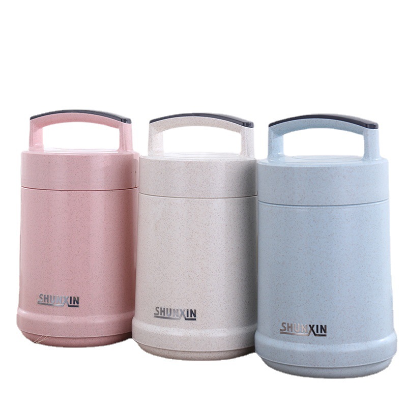 1. Shunxin Student Bento Box New Portable Straw Lunch Box Divided Lunch Box Stainless Steel Insulated Barrel Portable