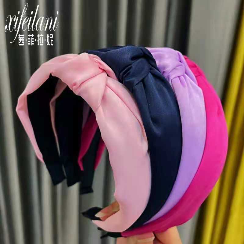 Korean Style New Headband Wide Side Simplicity Cloth Headband Korean Knotted Hairpin for Hair Washing Bow Hair Accessories
