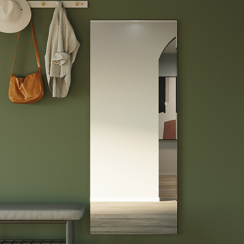 镜子贴墙等身挂墙穿衣镜可壁挂式粘贴镜片全身镜一片式玻璃试衣镜