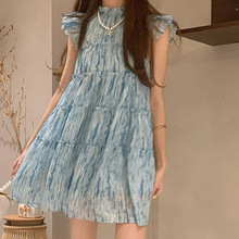 夏季小飞袖宽松版公主裙新款甜美气质遮肉连衣裙韩版时尚减龄裙子
