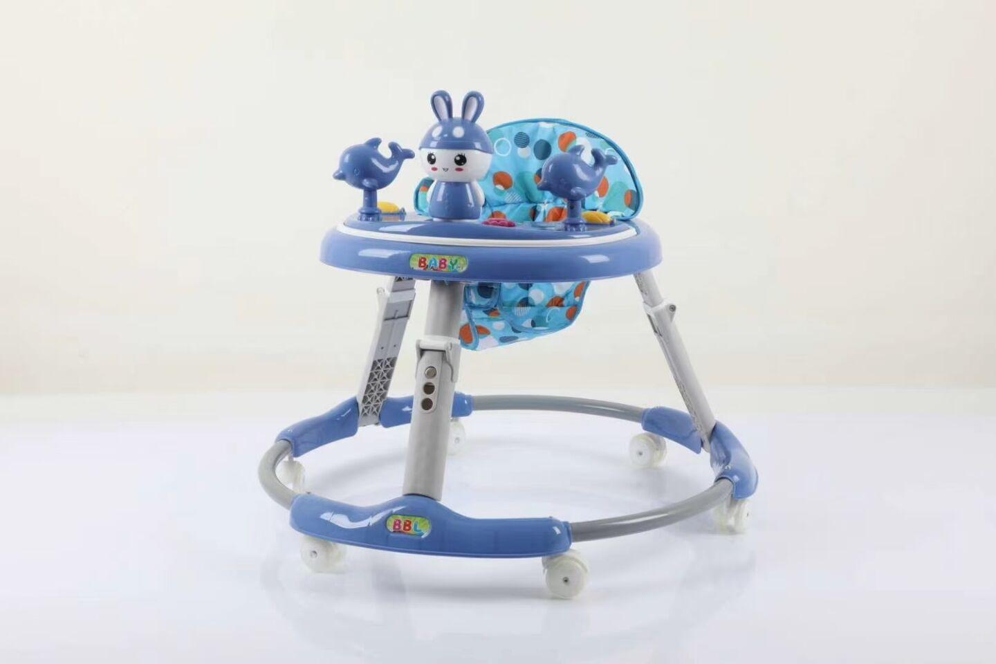 婴儿学步车 宝宝助步车防侧翻儿童学步车音乐灯光一键折叠