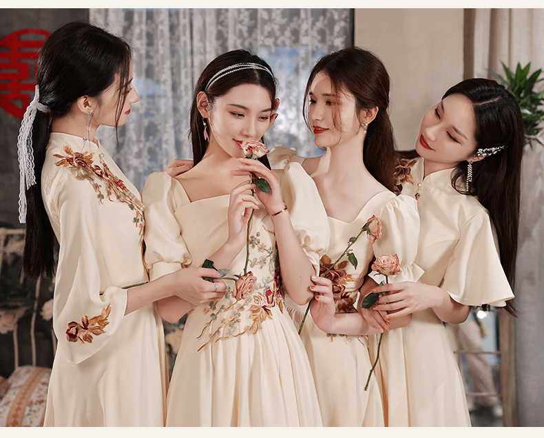 中式伴娘服2022春夏新款中式婚礼伴娘礼服姐妹团秀禾服汉服婚礼女