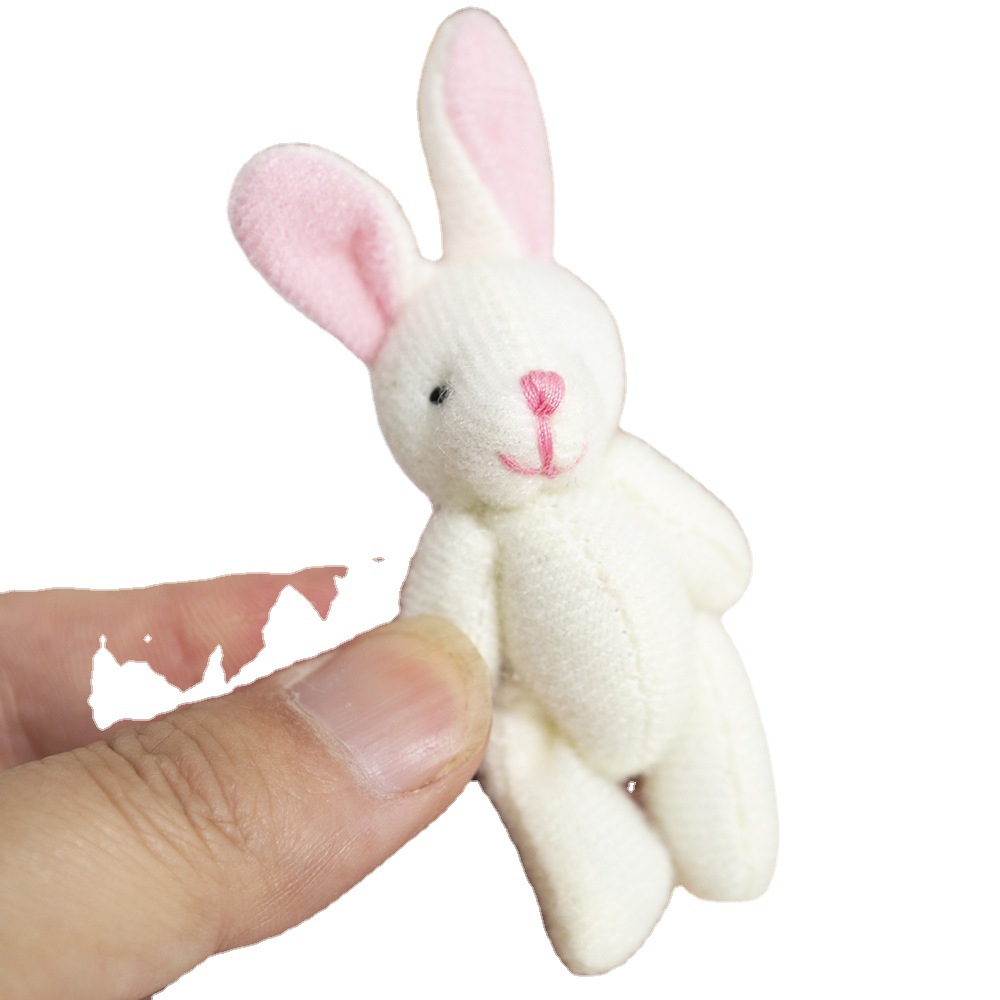 Mini 7cm Joint Bunny Plush Toy Momo Bear Earrings Hair Accessories DIY Accessories Little Doll Pendant