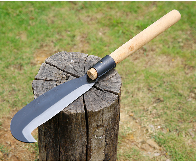镰刀砍柴刀户外农用弯刀山刀竹刀树刀开刃锰钢砍树刀砍竹刀劈柴刀