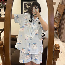 日系chiikawa小八睡衣女夏季薄款2024年新款休闲大码可外穿家居服