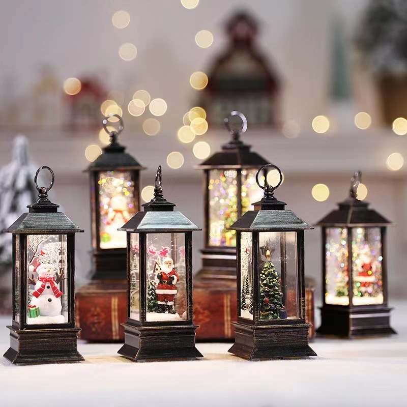 Christmas Storm Lantern Water Injection Santa Claus Crystal Lamp 