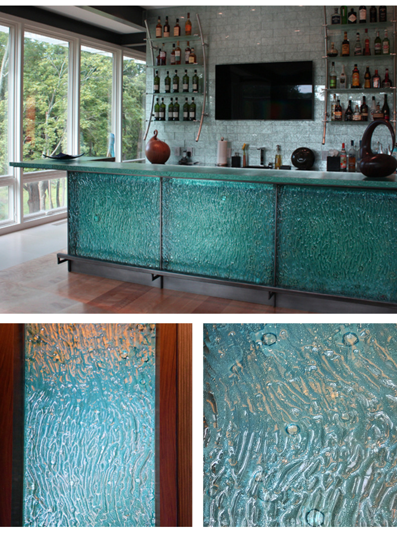 佛山艺术玻璃厂家直营新款热熔玻璃 玻璃装饰 屏风隔断 高档大气