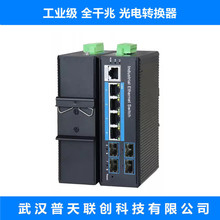 光纤收发器 工业级 光电转换器 4光4电 千兆 WEB网管型 环网 SFP