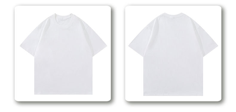 针织上衣纯色圆领短袖t恤批发男生重磅夏白t男士体恤全棉潮男打底