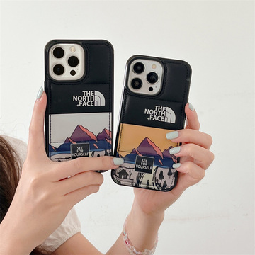 创意公路北面适用iphone15promax手机壳iphone14pro全包羽绒服11