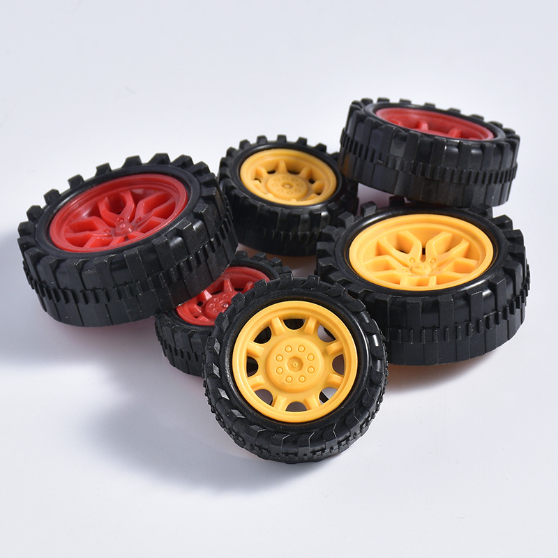 模型玩具车轮 手工diy科技制作四驱车儿童玩具车塑料橡胶轮胎配件