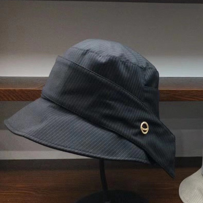 英伦复古竖条纹不规则蝴蝶结设计盆帽女春秋时尚个性渔夫帽时装帽