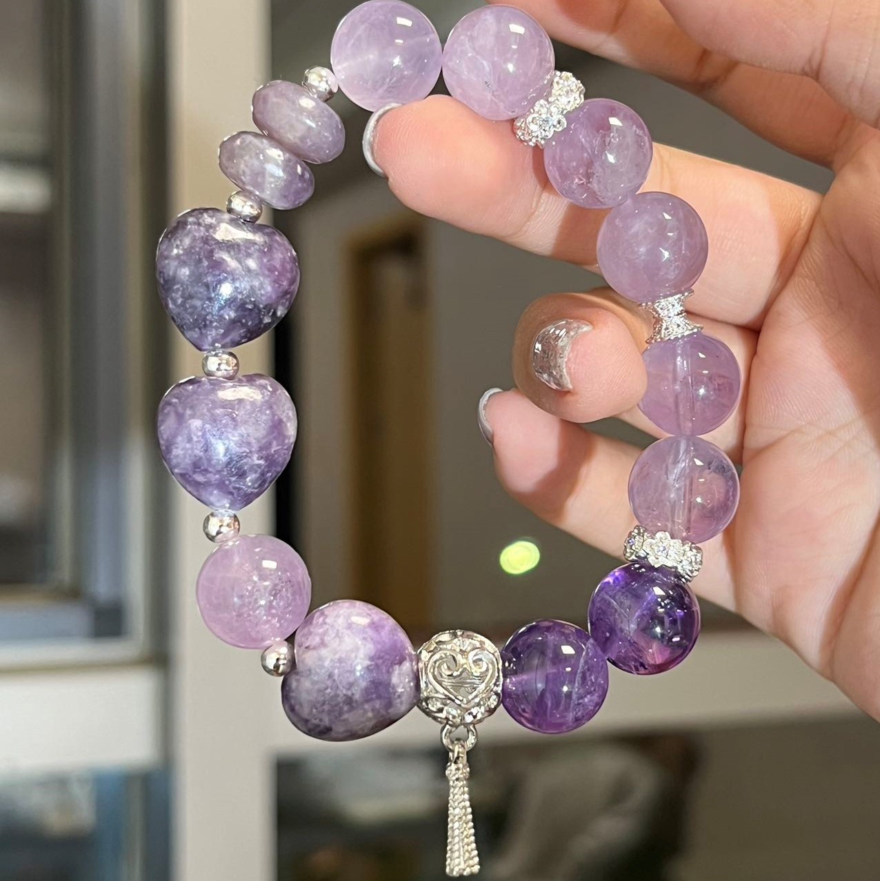 天然薰衣草 紫丁香 紫水晶转运手串-阿里巴巴