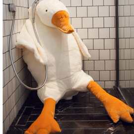 大白鹅婴儿趴睡枕毛绒玩具公仔抱睡大鹅趴趴大白鸭鹅玩偶毛绒公仔