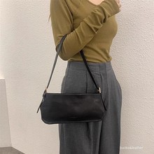 韩国东大门bucks leather真皮单肩法棍包夏季休闲百搭腋下包女