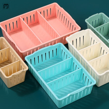 微派桌面塑料收纳筐长方形抽屉整理盒分格分隔盒厨房浴室零食置物