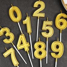 20个金色数字蜡烛生日蛋糕插件独立盒装银色曲线甜品台派对装饰